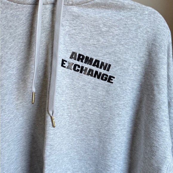 ARMANI EXCHANGE Gray Oversized Sweat Hoodie - Picture 4 of 9